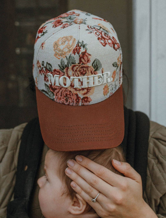 Mother Floral Embroidered Hat - Purpose + Passion Boutique