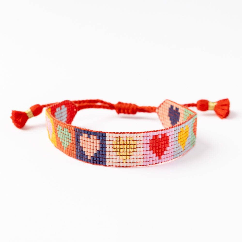 Multi Color Heart Adjustable Beaded Bracelet - Purpose + Passion Boutique
