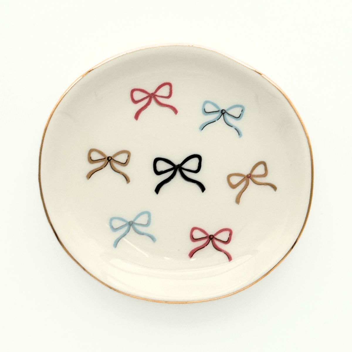 Multicolor Bows Round Trinket Tray - Purpose + Passion Boutique