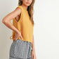 Mustard Sleeveless Knitted Top - Purpose + Passion Boutique