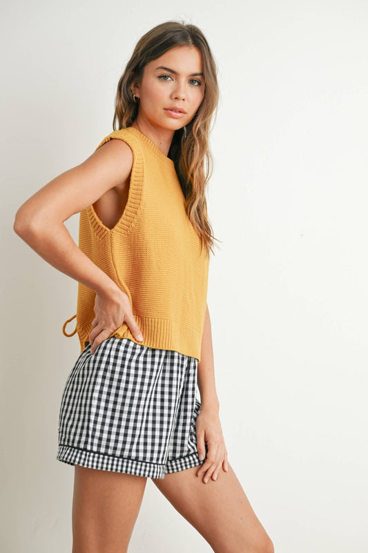 Mustard Sleeveless Knitted Top - Purpose + Passion Boutique
