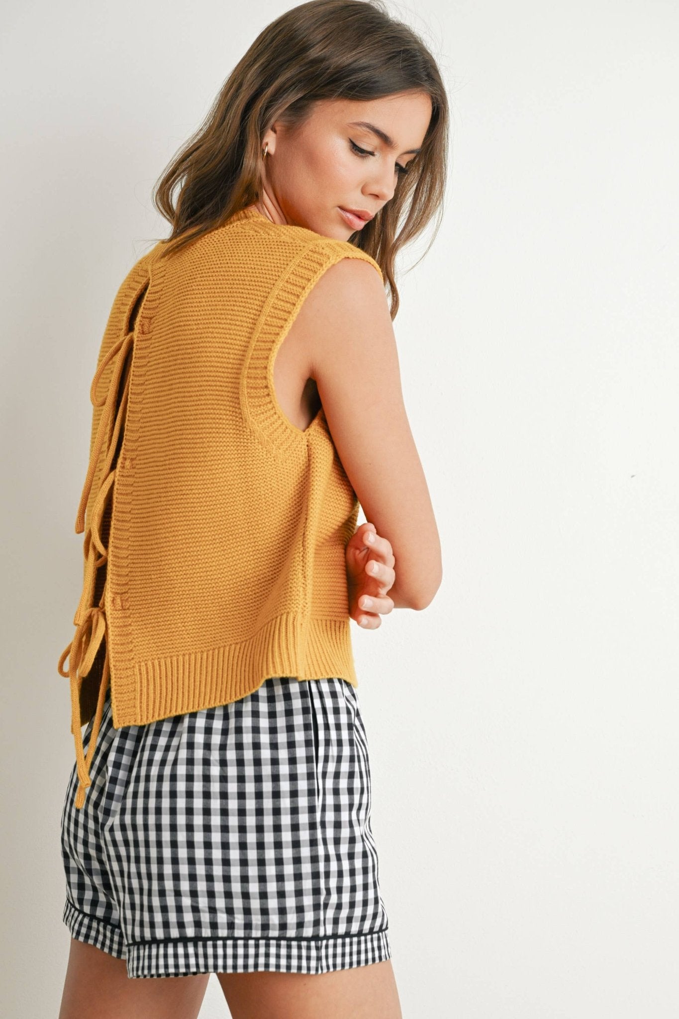Mustard Sleeveless Knitted Top - Purpose + Passion Boutique