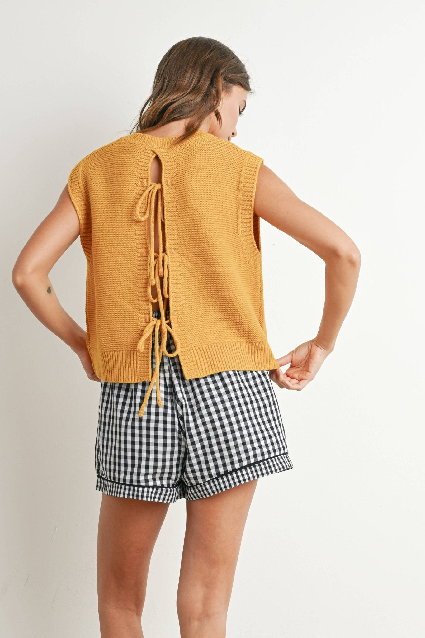 Mustard Sleeveless Knitted Top - Purpose + Passion Boutique