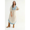 Natural / Blue Midi Boho Dress - Purpose + Passion Boutique