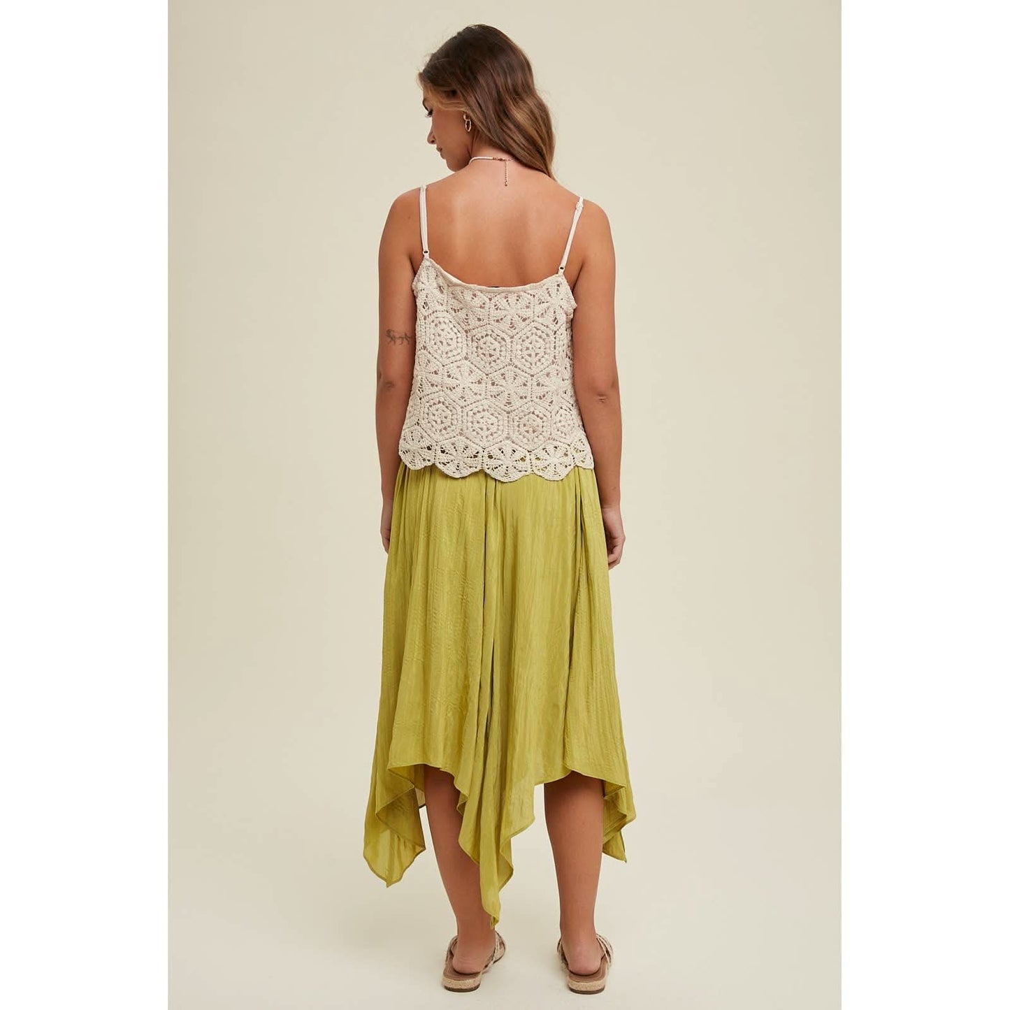 Natural Crochet Scallop Hem Cami - Purpose + Passion Boutique