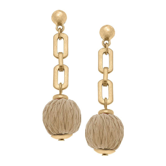 Natural Raffia Chain Link Earrings - Purpose + Passion Boutique