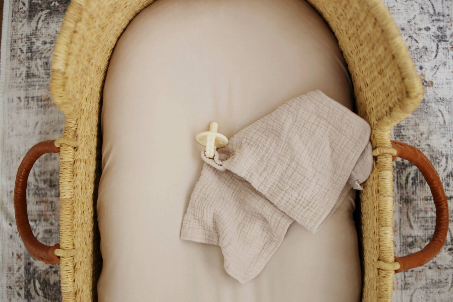 Natural Sand Organic Cotton Muslin Lovey Blanket - Purpose + Passion Boutique