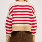 Natural/Red Crop Pullover - Purpose + Passion Boutique