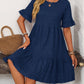 Navy Blue Floaty Relaxed Short - Sleeved Dress - Purpose + Passion Boutique