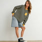Navy / Mustard Striped Crew Neck Long Sleeve Top - Purpose + Passion Boutique