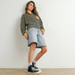 Navy / Mustard Striped Crew Neck Long Sleeve Top - Purpose + Passion Boutique