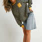 Navy / Mustard Striped Crew Neck Long Sleeve Top - Purpose + Passion Boutique