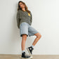 Navy / Mustard Striped Crew Neck Long Sleeve Top - Purpose + Passion Boutique