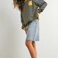 Navy / Mustard Striped Crew Neck Long Sleeve Top - Purpose + Passion Boutique
