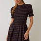 Navy Plaid Ruffle Smocked Dress - Purpose + Passion Boutique