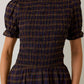 Navy Plaid Ruffle Smocked Dress - Purpose + Passion Boutique