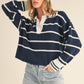 Navy + White Felia Sweater - Purpose + Passion Boutique