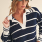 Navy + White Felia Sweater - Purpose + Passion Boutique