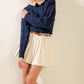Navy with Tan Collar Sweater Pullover - Purpose + Passion Boutique