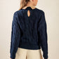 Navy with Tan Collar Sweater Pullover - Purpose + Passion Boutique