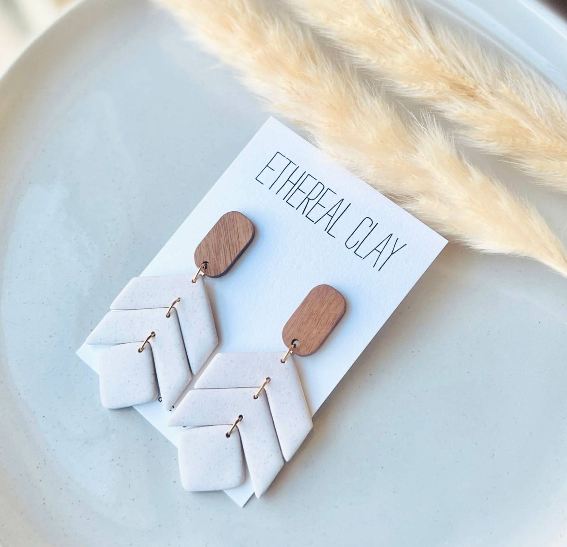 Neutral Handmade Clay Earrings - Purpose + Passion Boutique