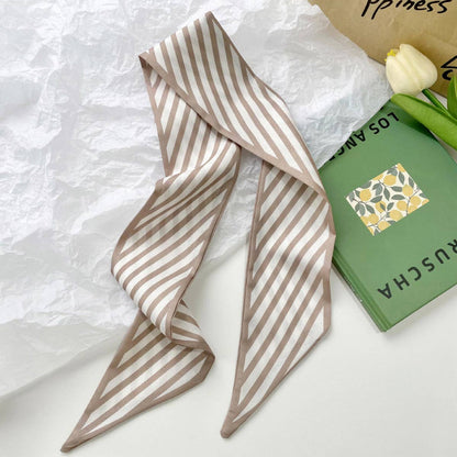 Neutral Long Twilly Scarf - Purpose + Passion Boutique