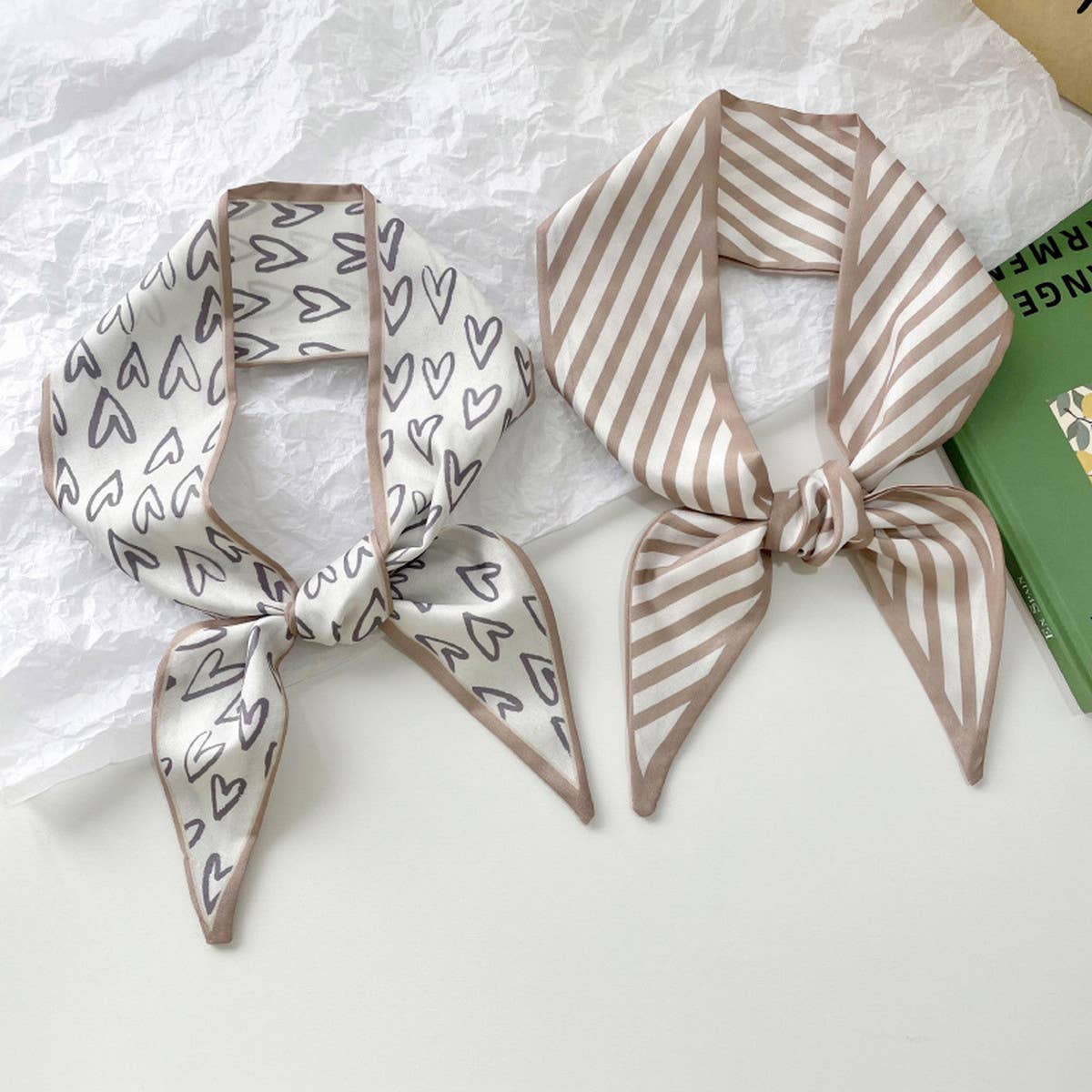Neutral Long Twilly Scarf - Purpose + Passion Boutique