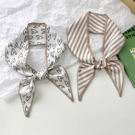 Neutral Long Twilly Scarf - Purpose + Passion Boutique