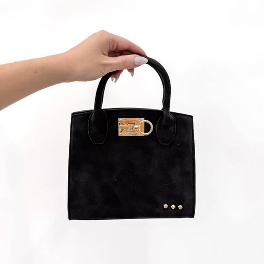 Nixie Nubuck Small Black Tote - Purpose + Passion Boutique