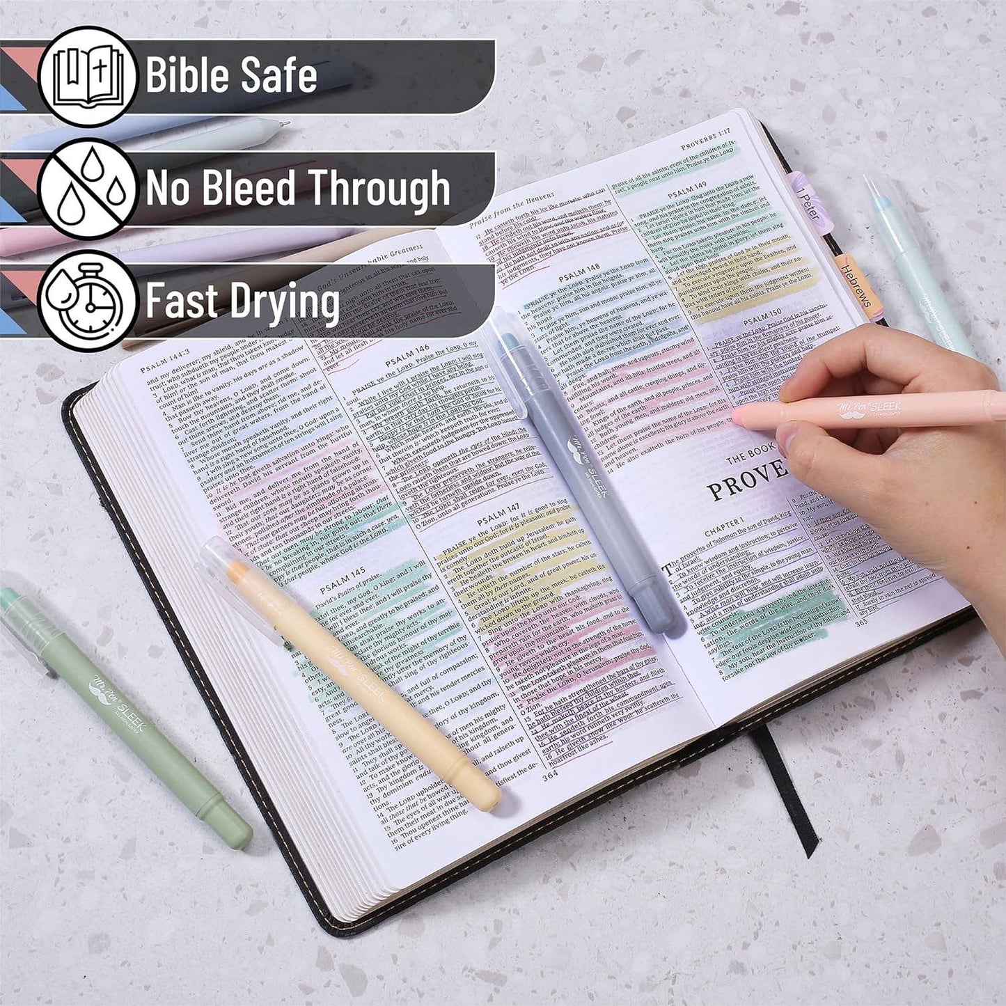 No Bleed Bible Highlighters & Pens, 10 pk - Purpose + Passion Boutique
