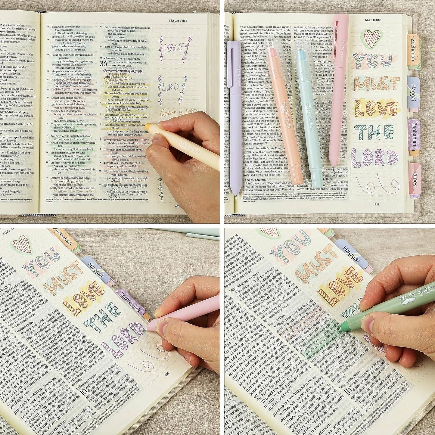 No Bleed Bible Highlighters & Pens, 10 pk - Purpose + Passion Boutique