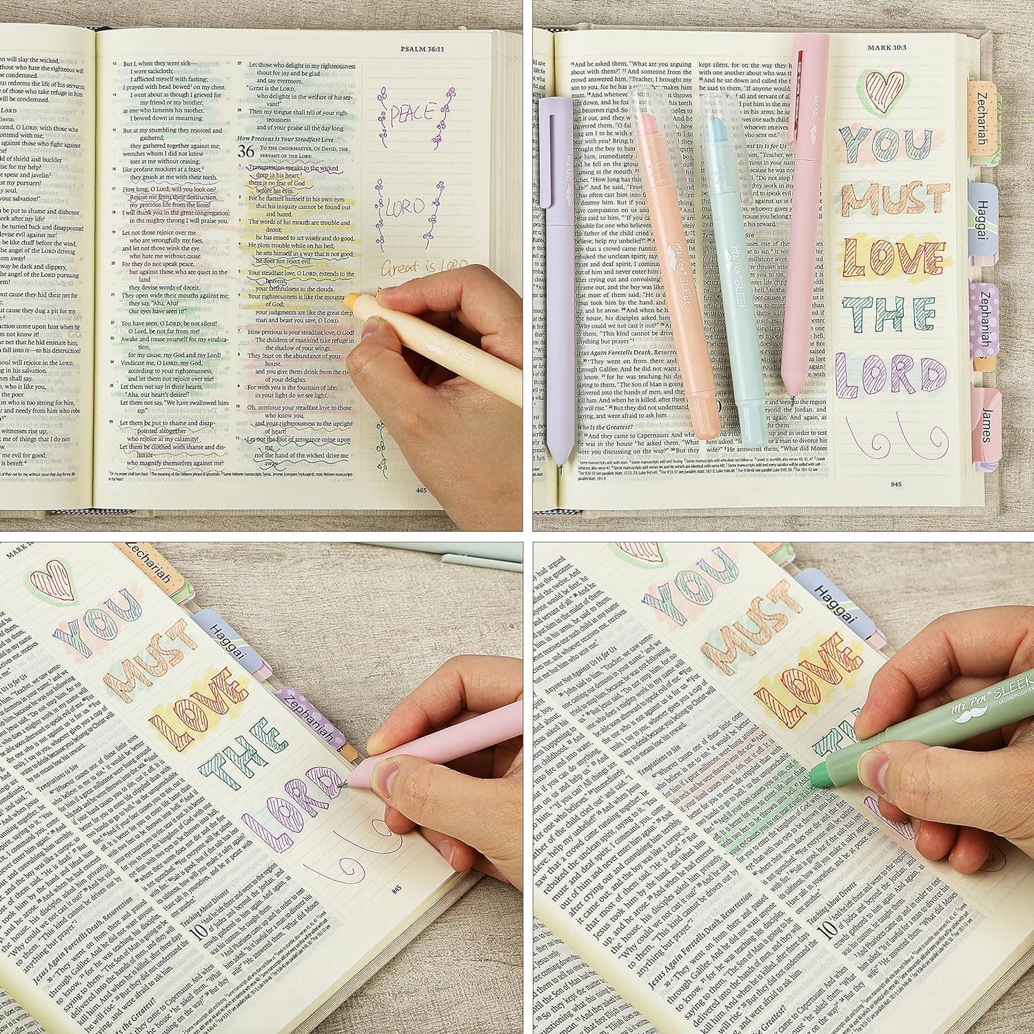 No Bleed Bible Highlighters & Pens, 10 pk - Purpose + Passion Boutique