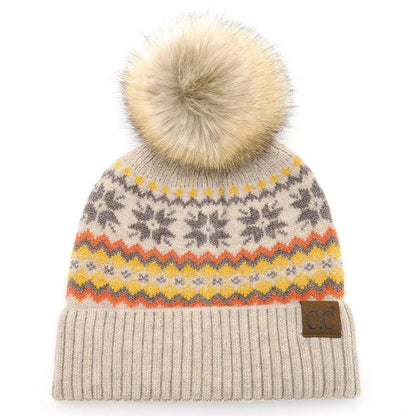 Nordic Fair Isle Beanie with Pom - Pom - Purpose + Passion Boutique