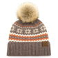 Nordic Fair Isle Beanie with Pom - Pom - Purpose + Passion Boutique