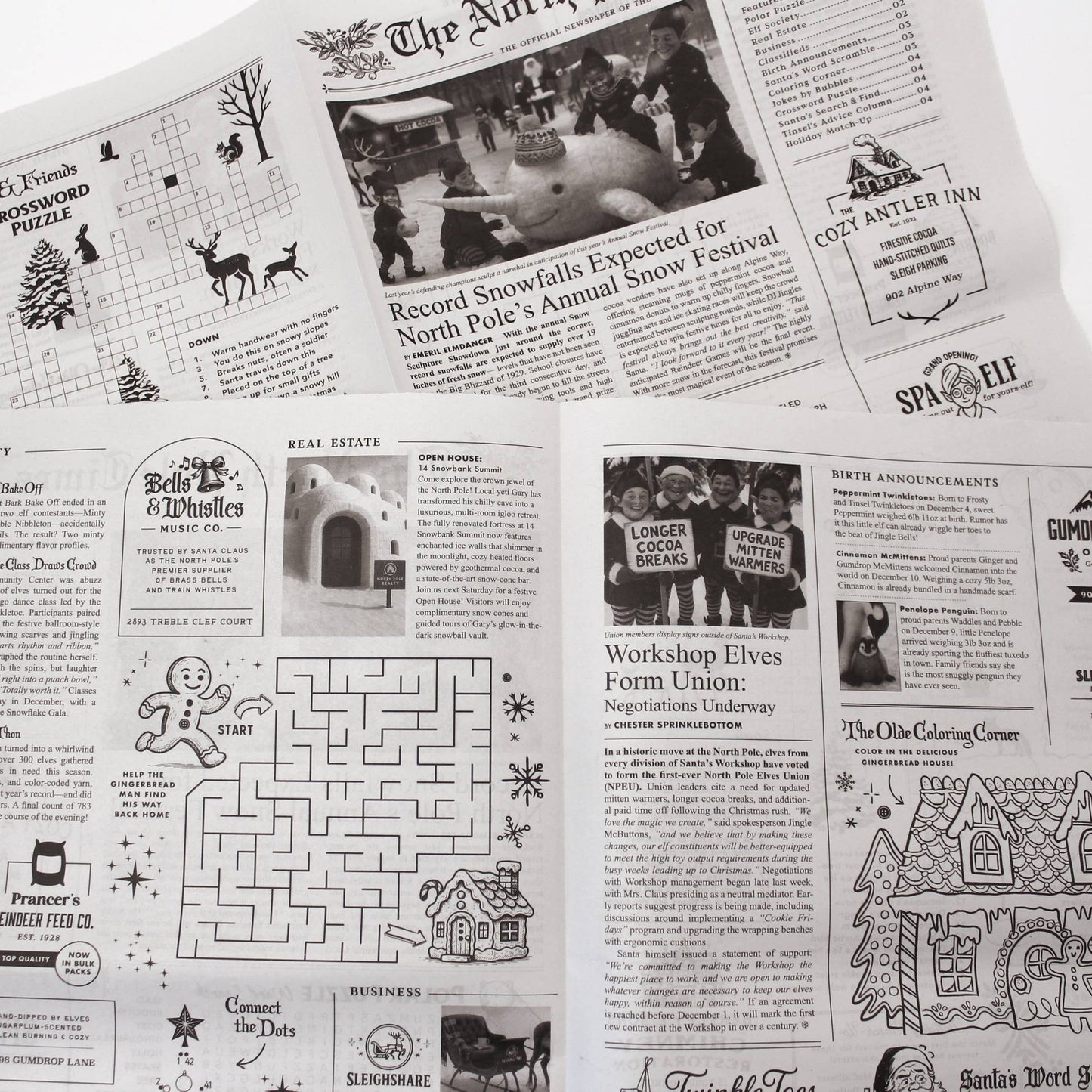North Pole Times Holiday Newspaper and Gift Wrap - Purpose + Passion Boutique