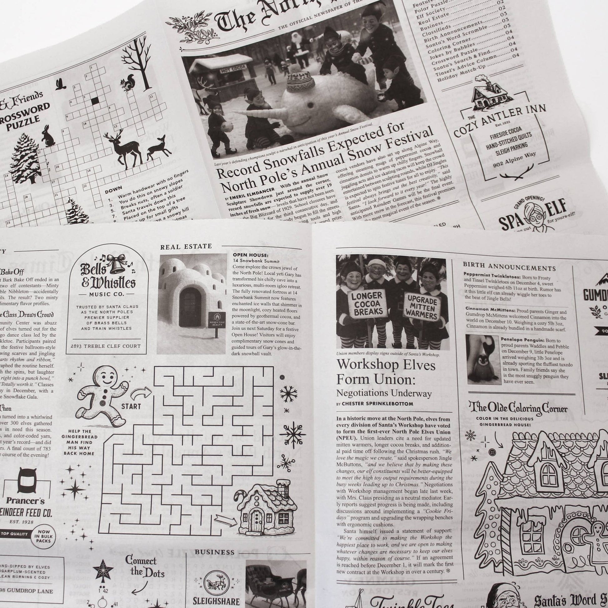 North Pole Times Holiday Newspaper and Gift Wrap - Purpose + Passion Boutique