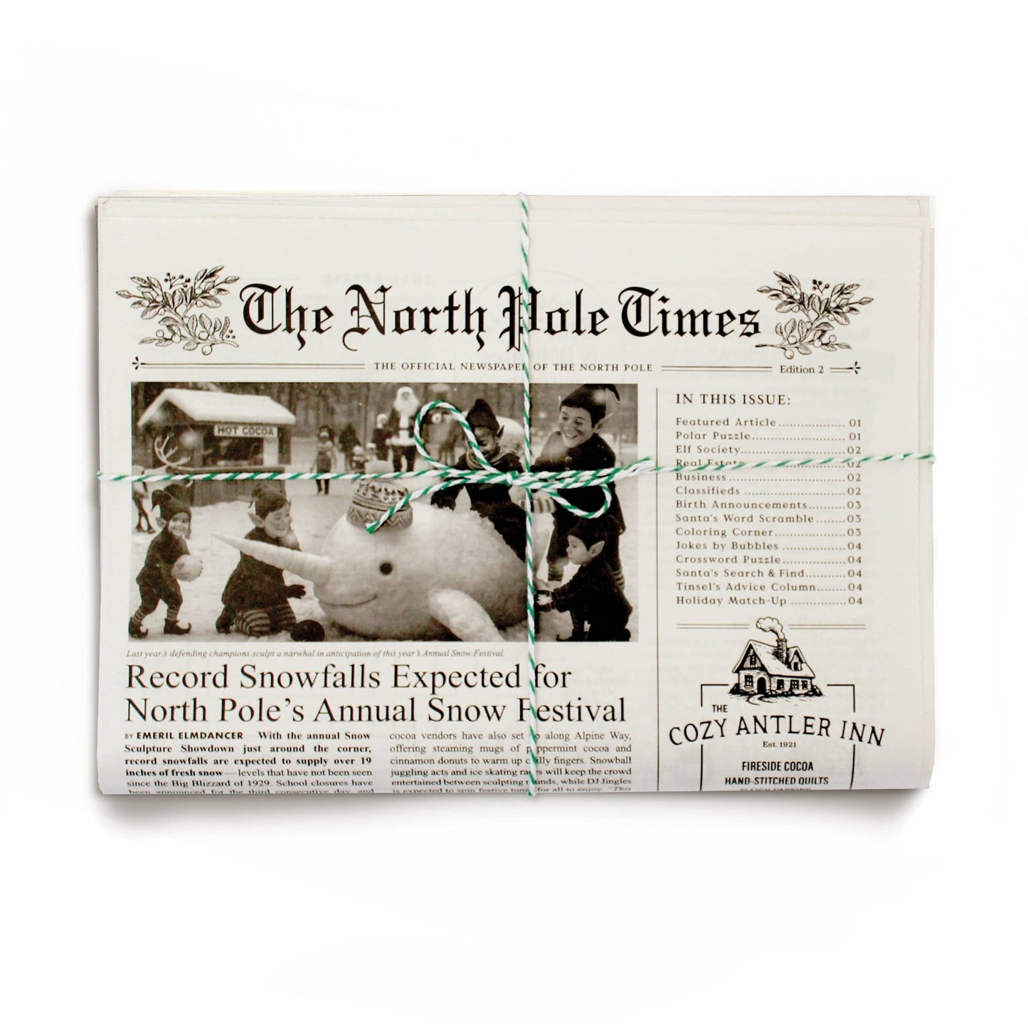 North Pole Times Holiday Newspaper and Gift Wrap - Purpose + Passion Boutique