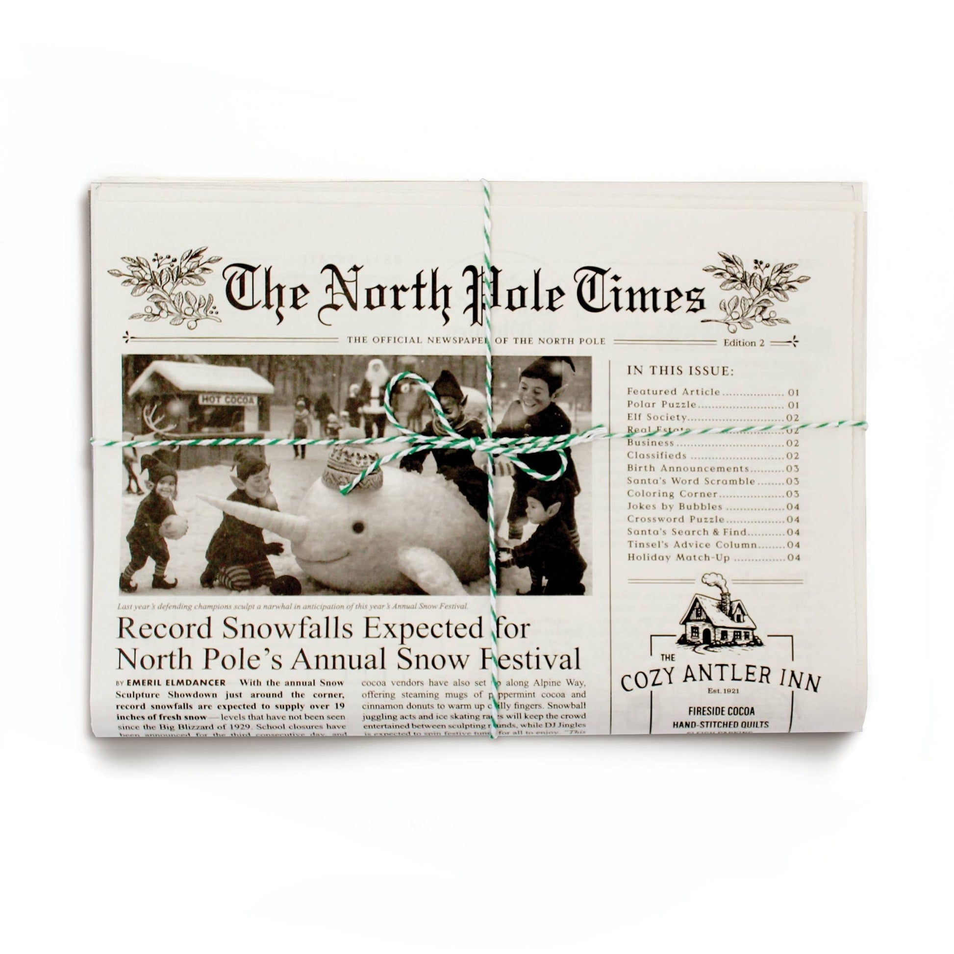 North Pole Times Holiday Newspaper and Gift Wrap - Purpose + Passion Boutique
