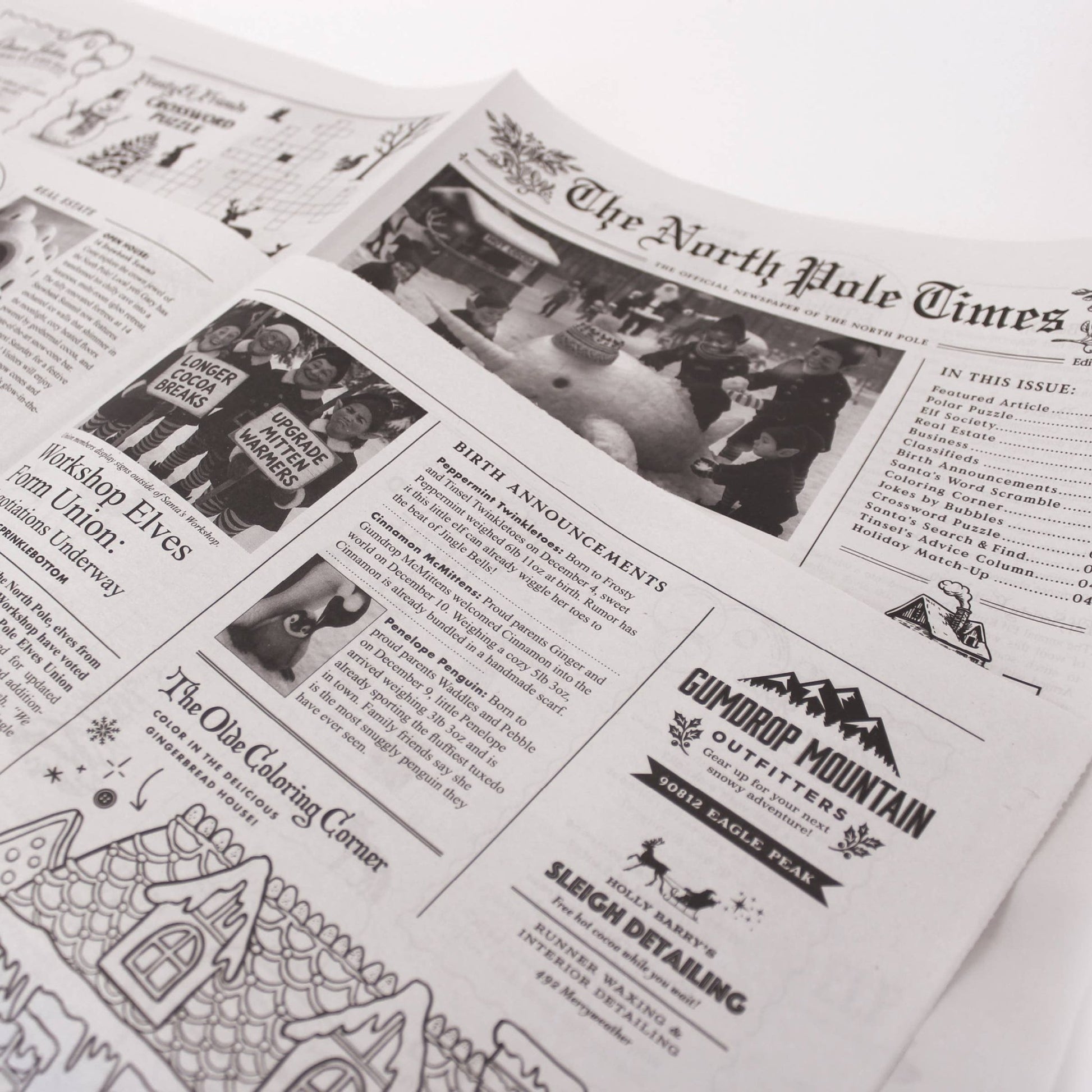 North Pole Times Holiday Newspaper and Gift Wrap - Purpose + Passion Boutique