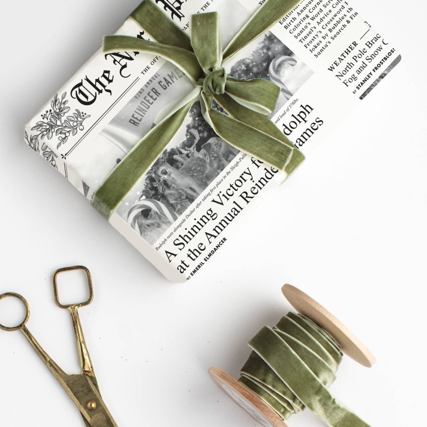 North Pole Times Newspaper Holiday Gift Wrap + Activity - Purpose + Passion Boutique