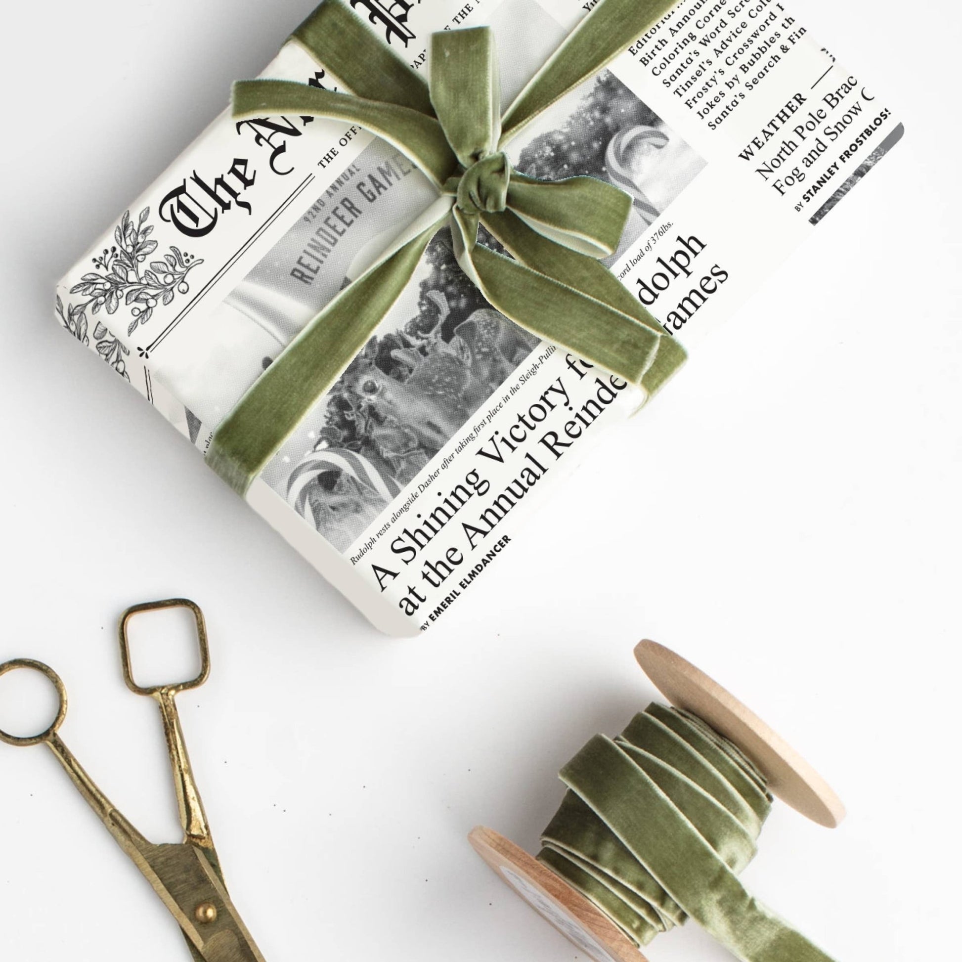 North Pole Times Newspaper Holiday Gift Wrap + Activity - Purpose + Passion Boutique