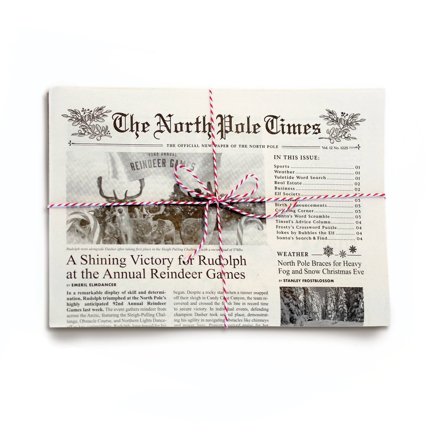 North Pole Times Newspaper Holiday Gift Wrap + Activity - Purpose + Passion Boutique