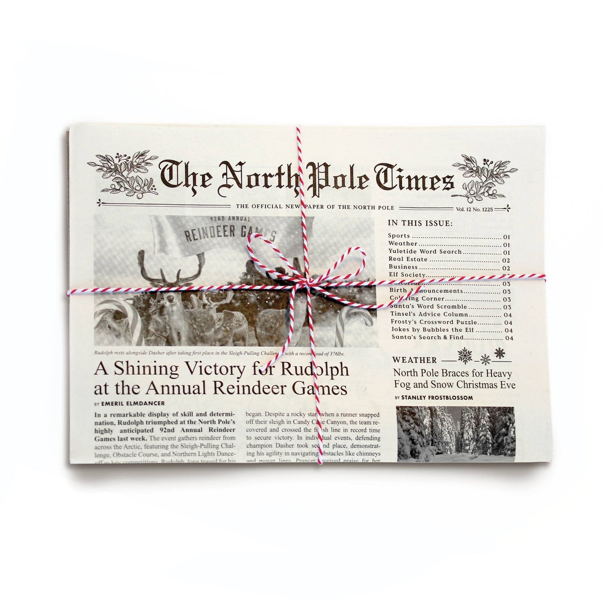 North Pole Times Newspaper Holiday Gift Wrap + Activity - Purpose + Passion Boutique