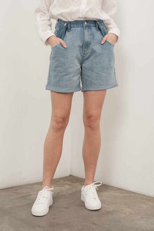 Nyla Adjustable Waist Denim Shorts - Purpose + Passion Boutique