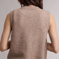 Oatmeal Sleeveless Sweater Cardigan Vest