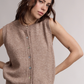 Oatmeal Sleeveless Sweater Cardigan Vest