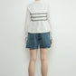 Off White Contrast Lace Babydoll Button Down - Purpose + Passion Boutique
