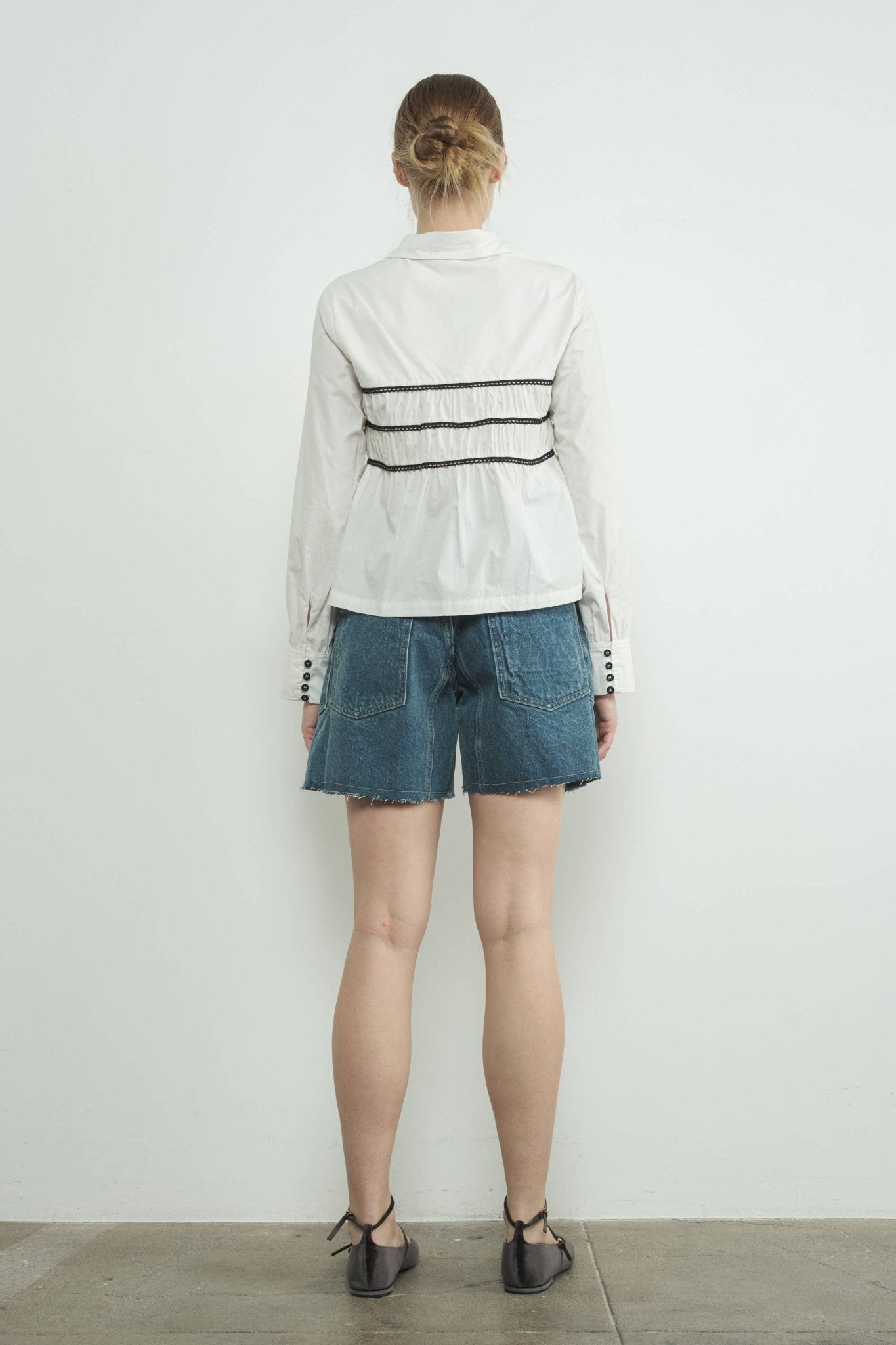 Off White Contrast Lace Babydoll Button Down - Purpose + Passion Boutique
