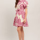 Off White / Pink Woven Midi Dress - Purpose + Passion Boutique