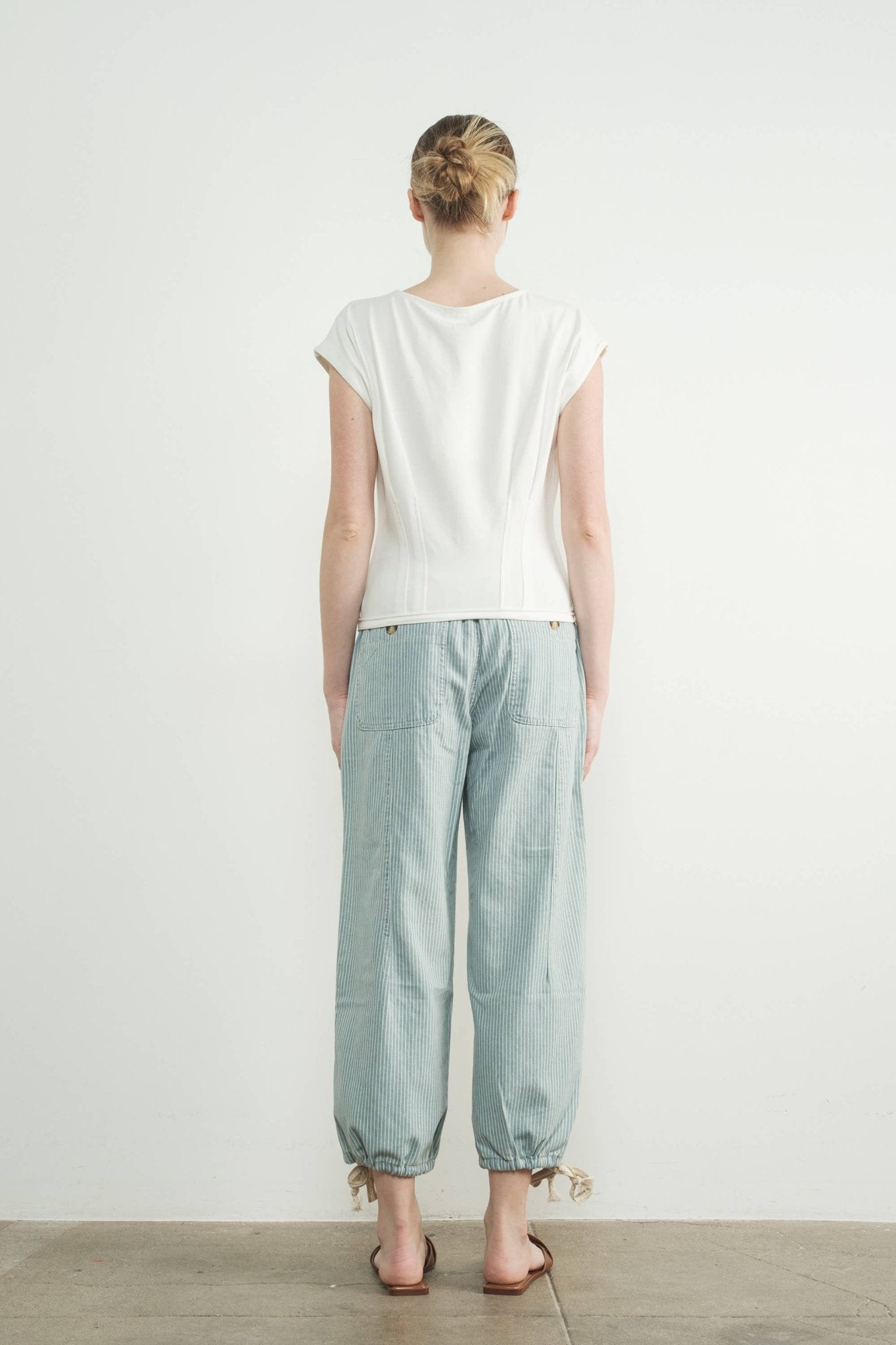 Off White Pleated Drop Shoulder Top - Purpose + Passion Boutique